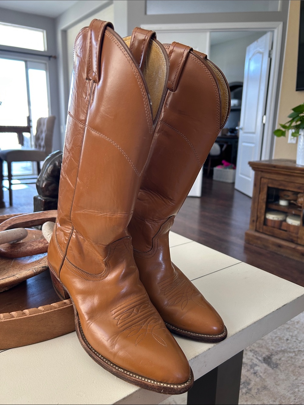 Ladies Nocona double pegged 1980’s Leather Cowboy Boots - Classic Western